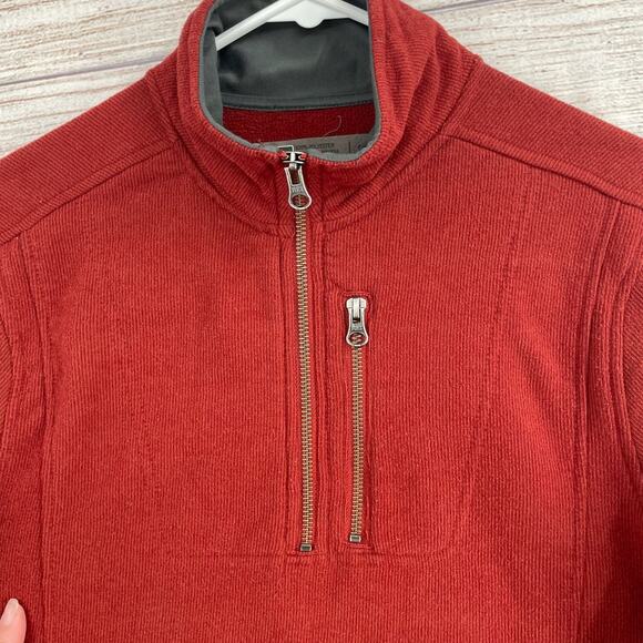 REI 1/4 Zip Elbow Reinforced Fleece Pullover Men's Size Small Red/Maroon - Picture 3 of 10